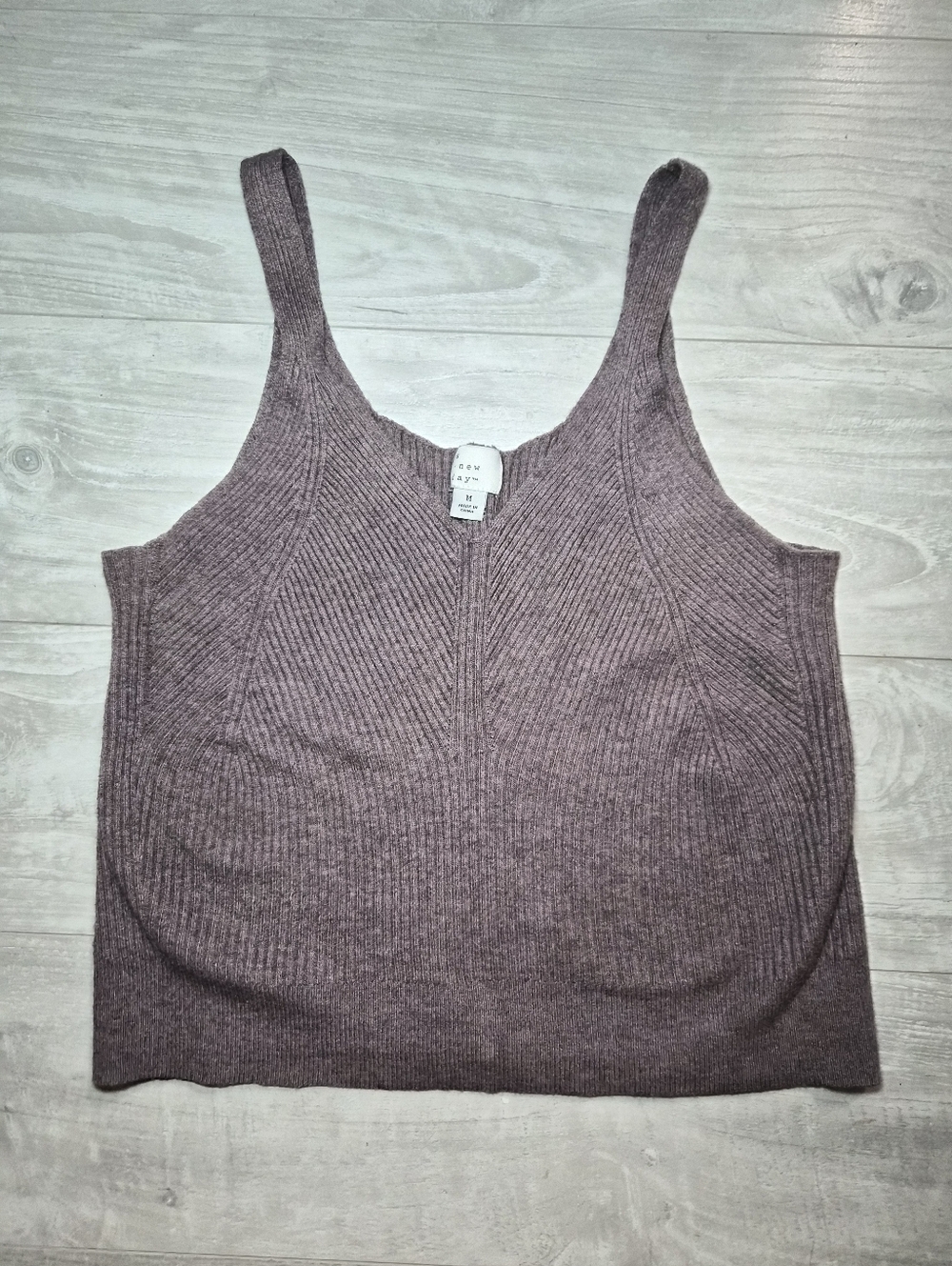 Ribbed Knit Tank Top - Mauve